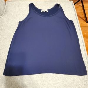 Loft blue sleeveless with jersey knit back Sz.XL